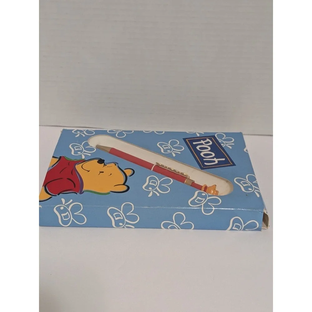 Vintage Colibri  Disney Winnie The Pooh Ballpoint Pen Red  & Yellow  Pen 90s Nos